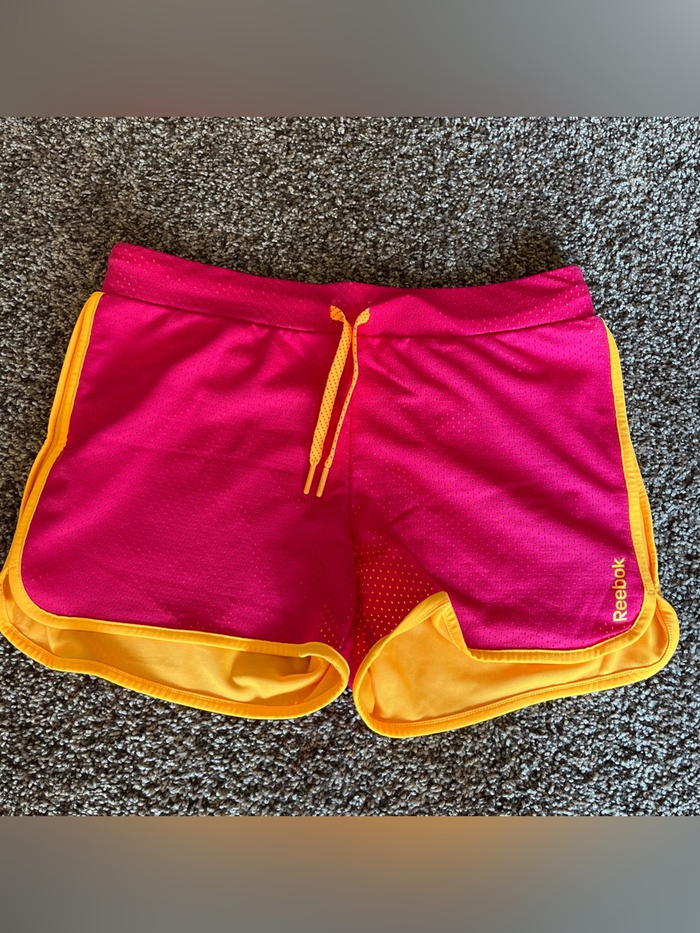 Reebok Hot Pink and Yellow Women's Athletic Shorts